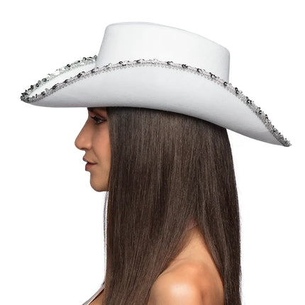 Chapeau de cow-boy mariage Bride Glitter