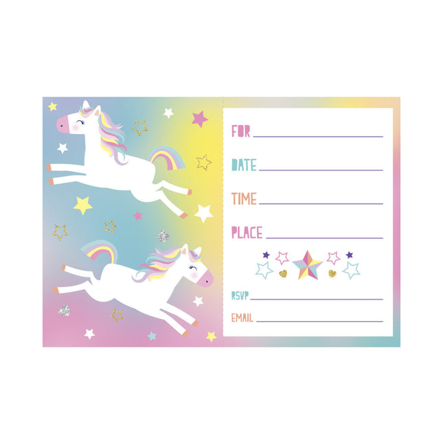 Invitations Licorne 8pcs