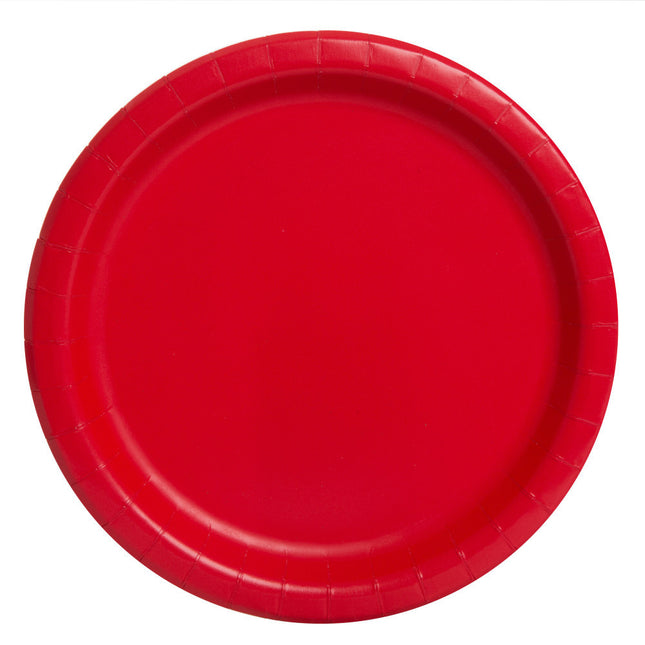 Assiettes rouges rondes 23cm 16pcs