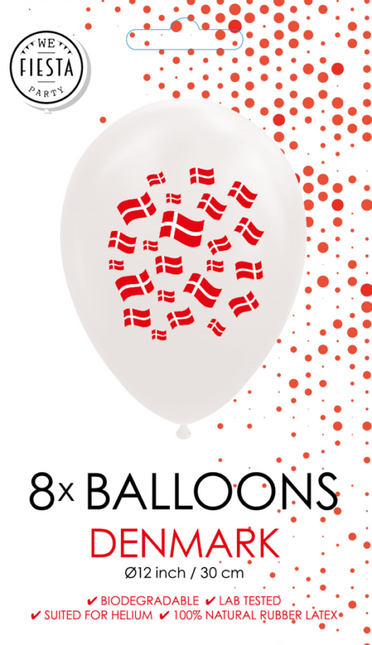 Danemark Ballons 30cm 8pcs