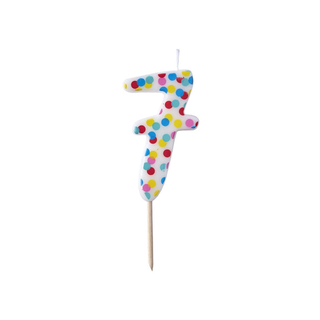 Bougie 7 ans Dots 9cm