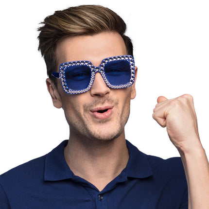 Lunettes bleues pailletées