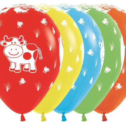 Ballons de baudruche Farm Animals Mix 30cm 25pcs