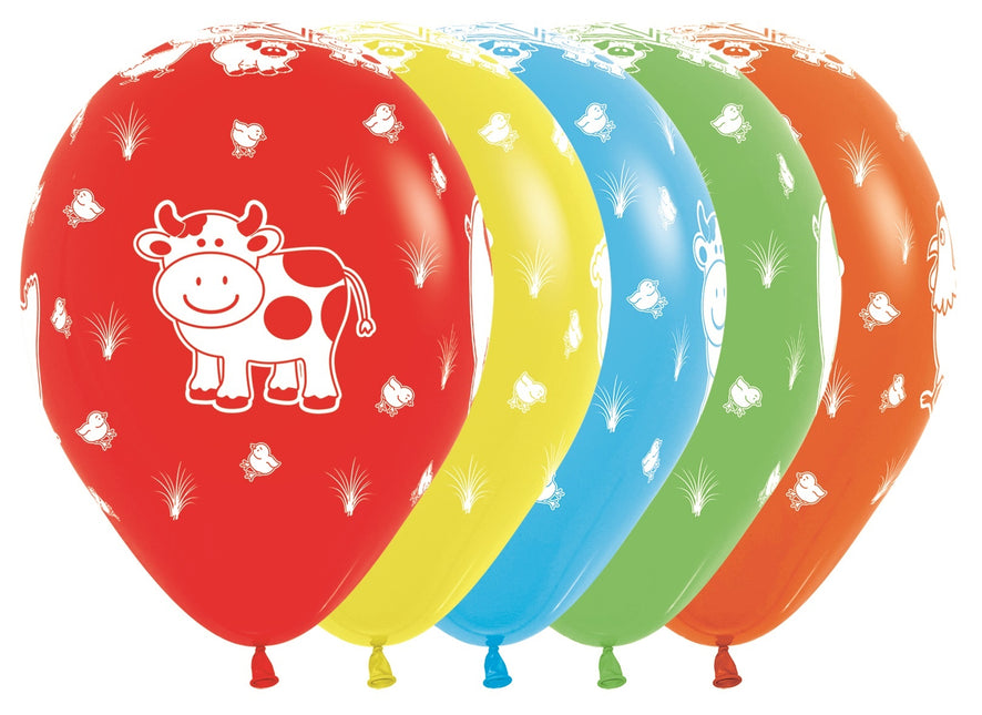 Ballons de baudruche Farm Animals Mix 30cm 25pcs