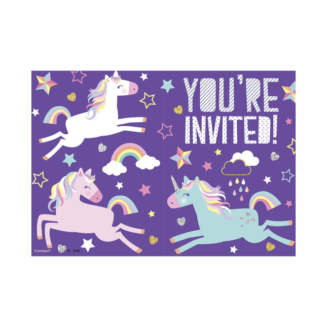 Invitations Licorne 8pcs