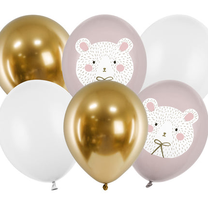 Ballons Ours polaire Mix 30cm 6pcs