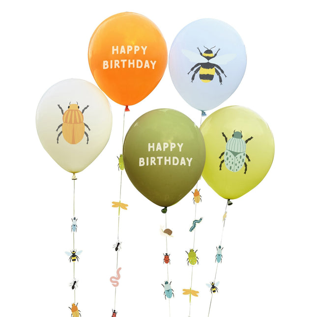 Ballons de baudruche animaux de la forêt Happy Birthday 5pcs