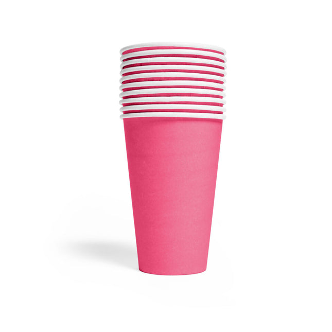 Gobelets Fuchsia en papier 350ml 10pcs