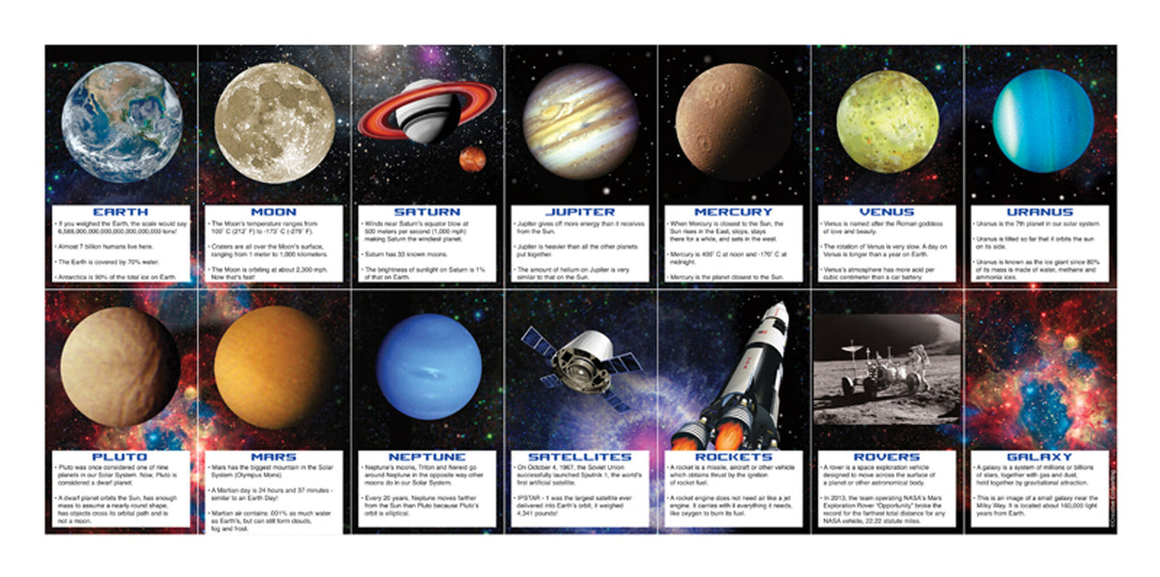 Cartes de fête de l'espace 14pcs