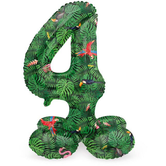 Nombre Ballon 4 ans Jungle Avec Standard Vide 72cm