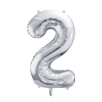 2 Year Figure Balloon Silver Empty 72cm