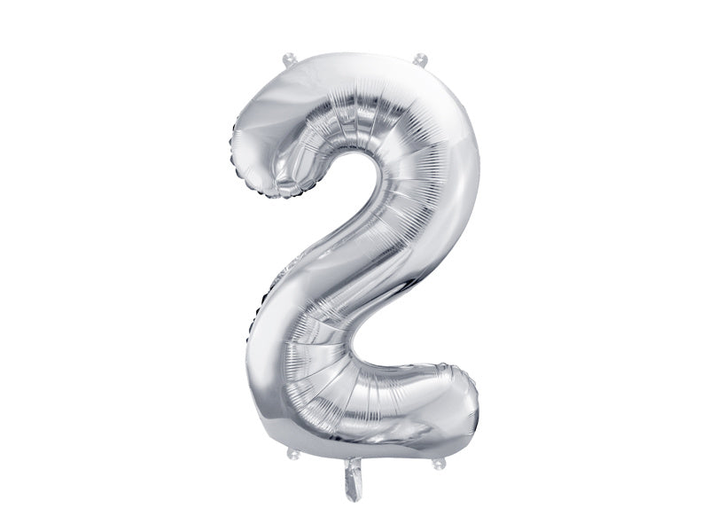 2 Year Figure Balloon Silver Empty 72cm