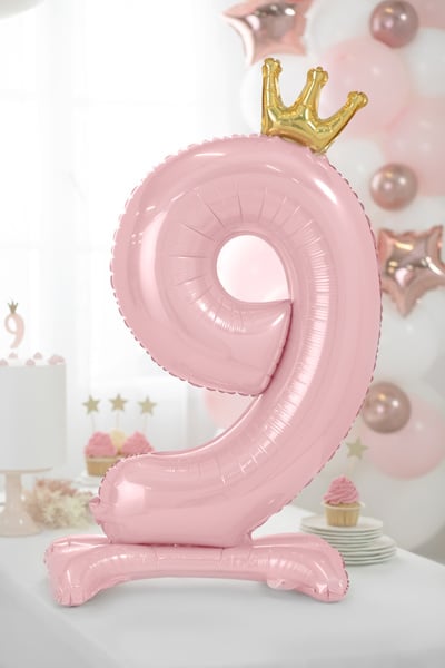 Ballon de baudruche Figure 9 Rose Clair Standard Vide 70cm