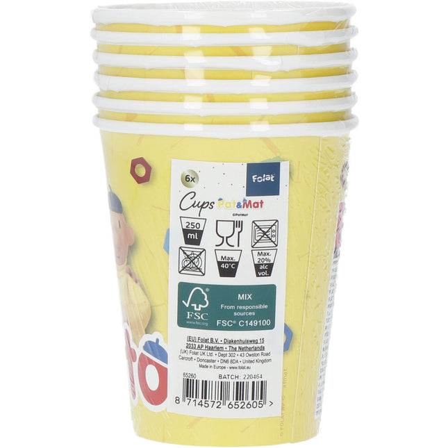 Tasses Voisin & Voisine en papier 250ml 6pcs