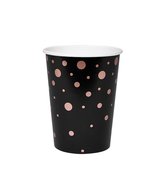 Gobelets Pink Dots Black 13cm 8pcs