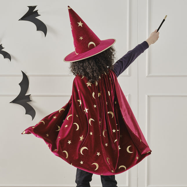 Chapeau de sorcière Halloween Rouge Bordeaux Enfant