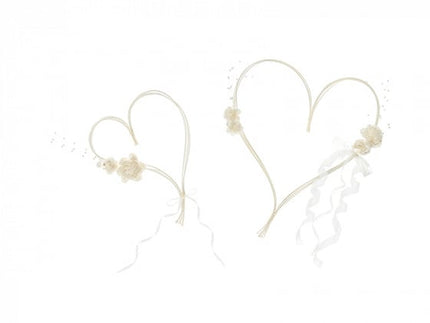 Décoration Coeur Blanc 2pcs