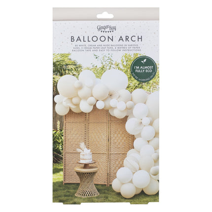 Ensemble d'éventails pour arcs de ballons blanc beige DIY