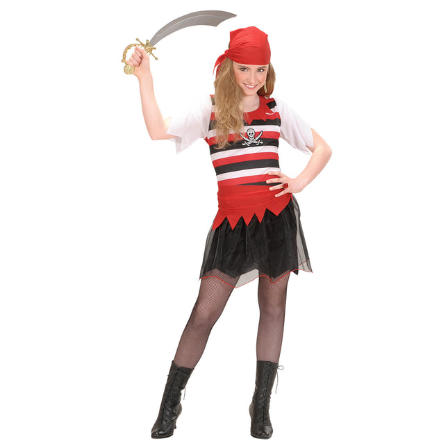 Robe Pirate Noir Rouge Fille Rayée