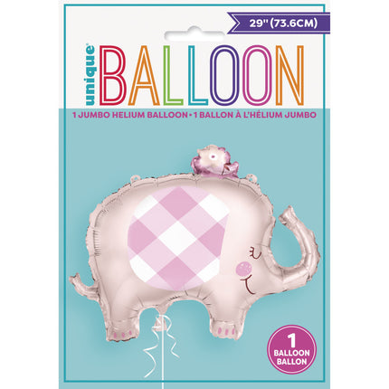 Ballon de baudruche Baby Elephant Rose 74cm