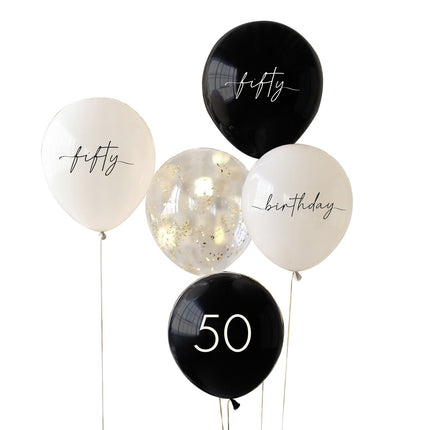 Jeu de ballons 50 ans 30cm 5pcs