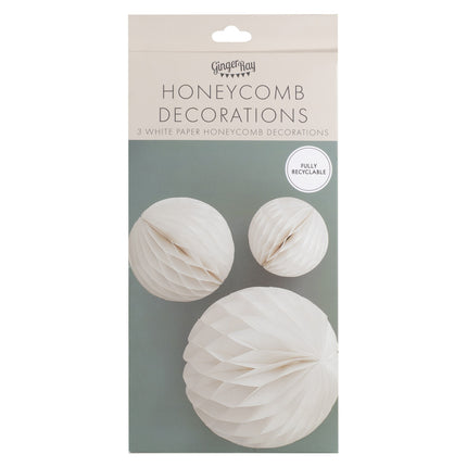 Nid d'abeilles blanc 3pcs