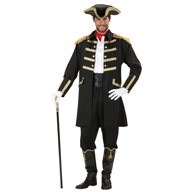 Costume de pirate homme noir 2 pièces