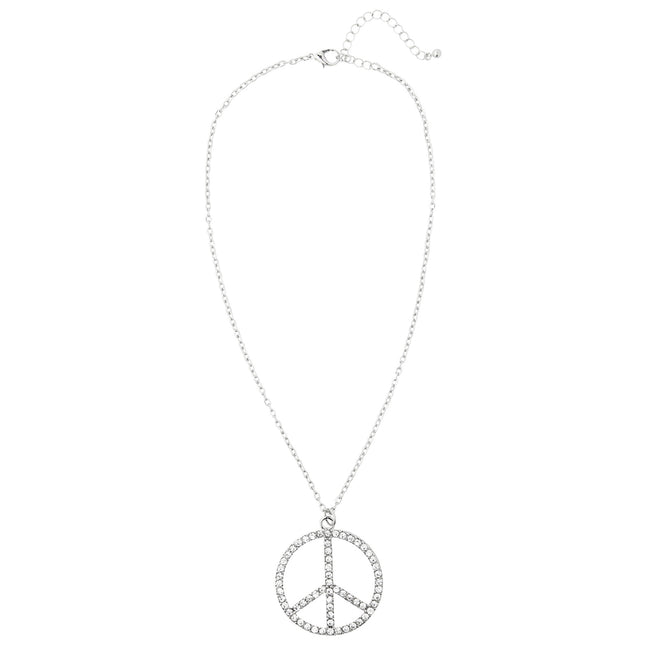 Collier Hippie 60S Argent Peace