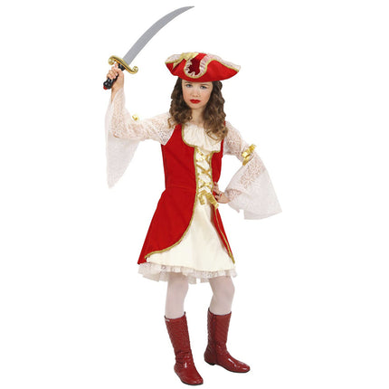 Robe Pirate Rouge Blanc Fille