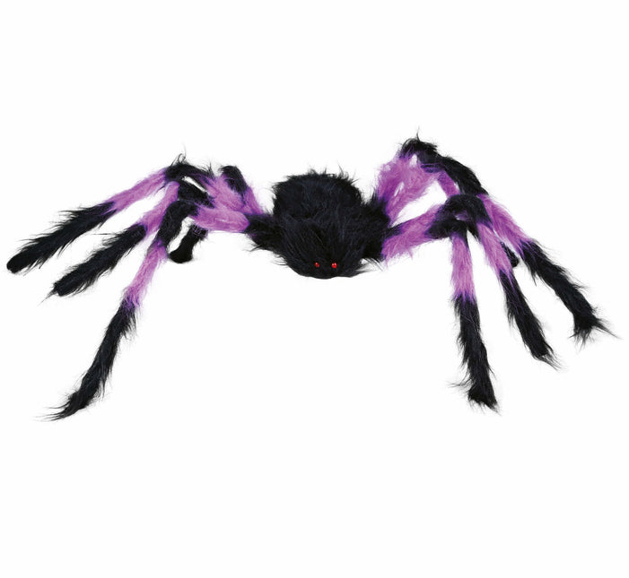 Fausse araignée noire mauve 75cm