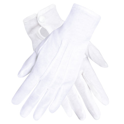 Gants blancs avec bouton-poussoir