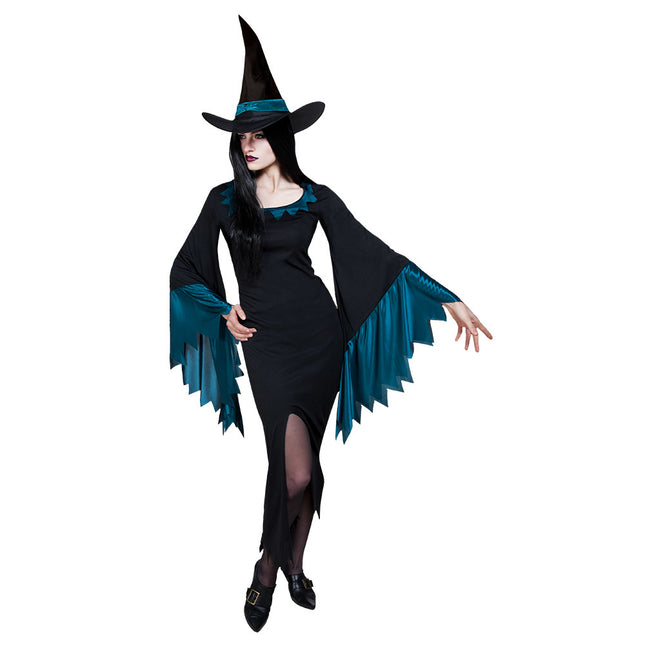 Costume de sorcière d'Halloween Bleu clair M