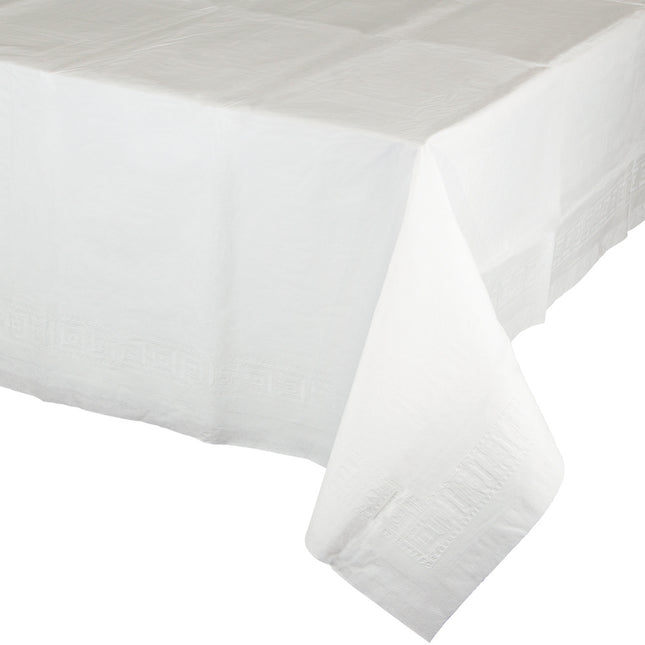 Nappe blanche en plastique 2.74m