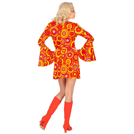 Robe Disco 70S Orange Dames