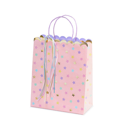 Sac cadeau étoiles rose 32cm