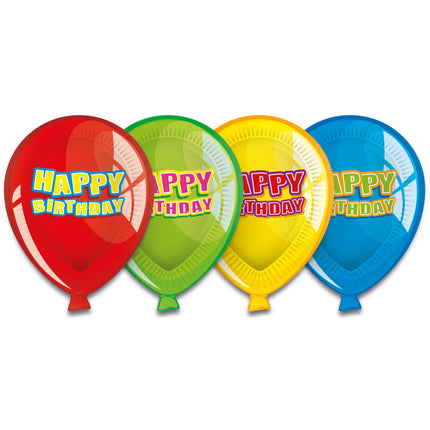 Happy Birthday Balloons Plates 23cm 6pcs