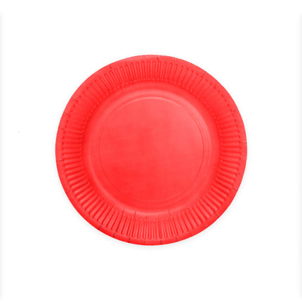 Assiettes rouges en papier 23cm 8pcs