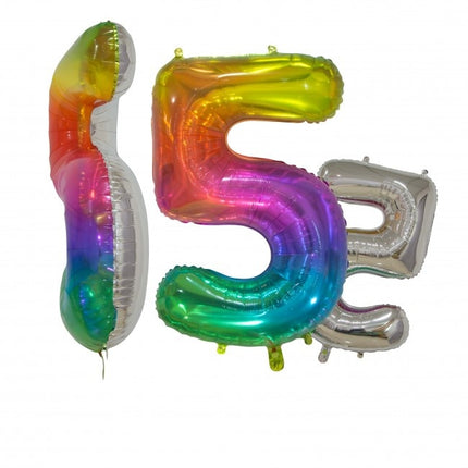 Ballon de baudruche Figure 5 Arc-en-ciel Transparent 66cm