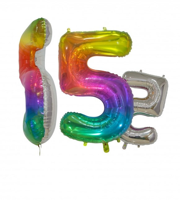 Ballon de baudruche Figure 5 Arc-en-ciel Transparent 66cm