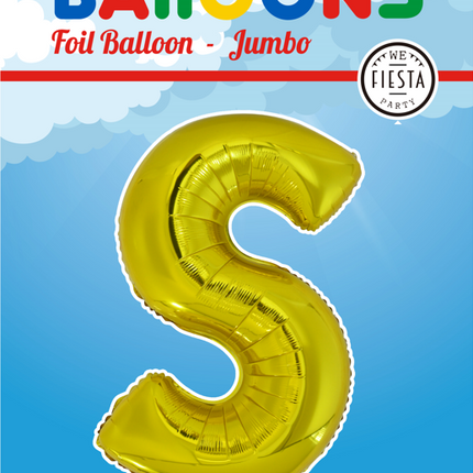 Ballon de baudruche Lettre S Or XL 102cm vide