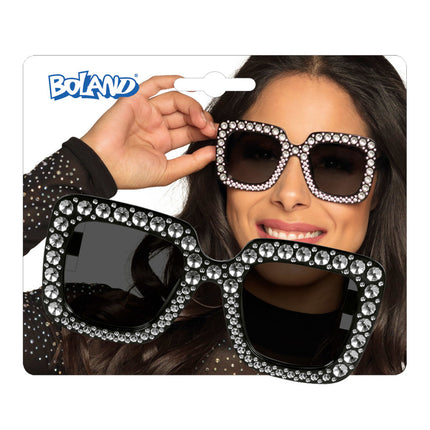 Lunettes de fête noir pailleté