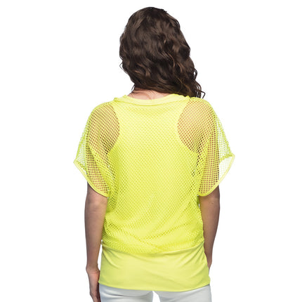 Chemise en résille Jaune Dames M/L