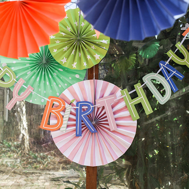 Guirlande de lettres Happy Birthday Eco 1.5m