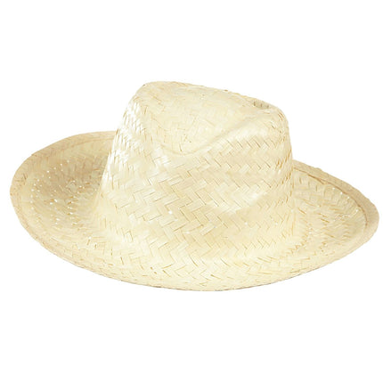 Chapeau de cow-boy en paille blanche