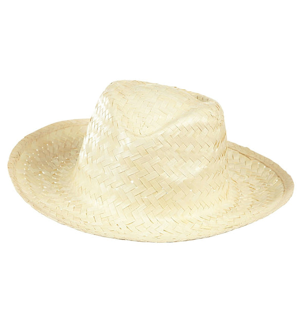 Chapeau de cow-boy en paille blanche