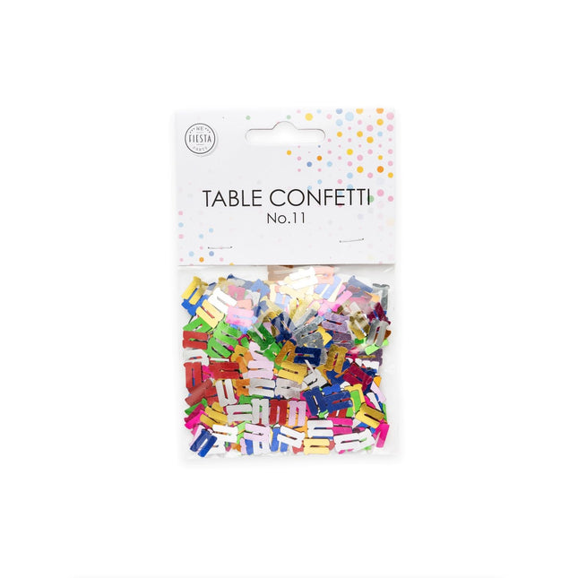 Confettis de table 11 ans colorés