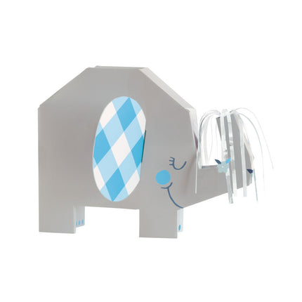 Décoration de table bébé éléphant bleu 23cm