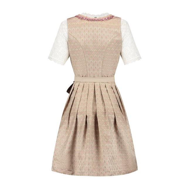 Gold Pink Dirndl Dress Oktoberfest Ladies 2 Pieces