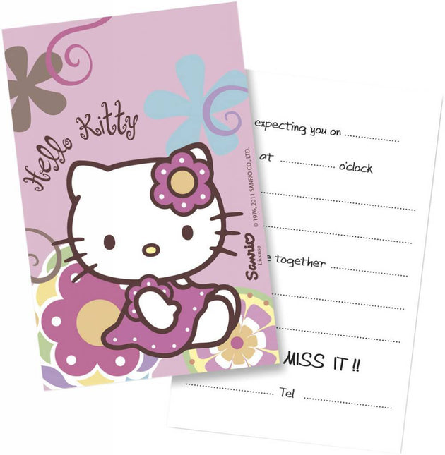 Invitations Hello Kitty Décoration 6pcs