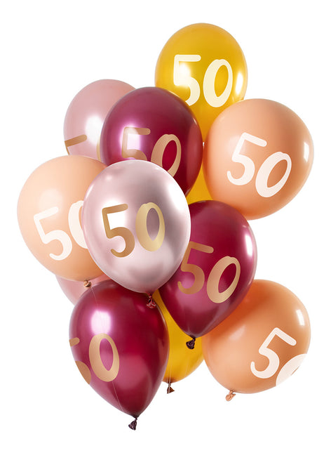 Ballons 50 ans rose 30cm 12pcs